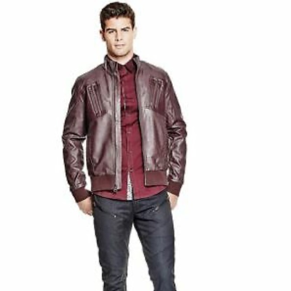 New G by GUESS Men's Mozo Faux-Leather Jacket - Picture 4 of 11